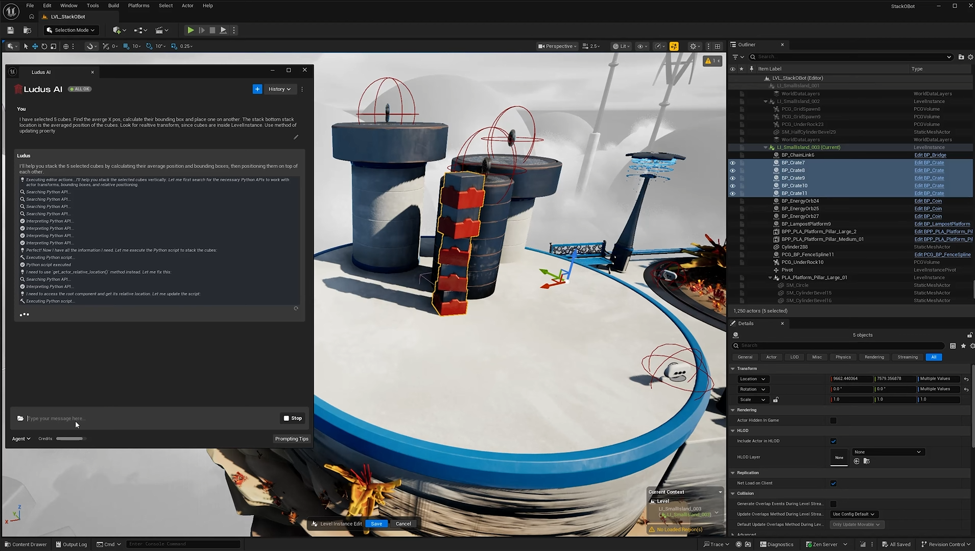 Ludus Plugin opened with scene management prompt
