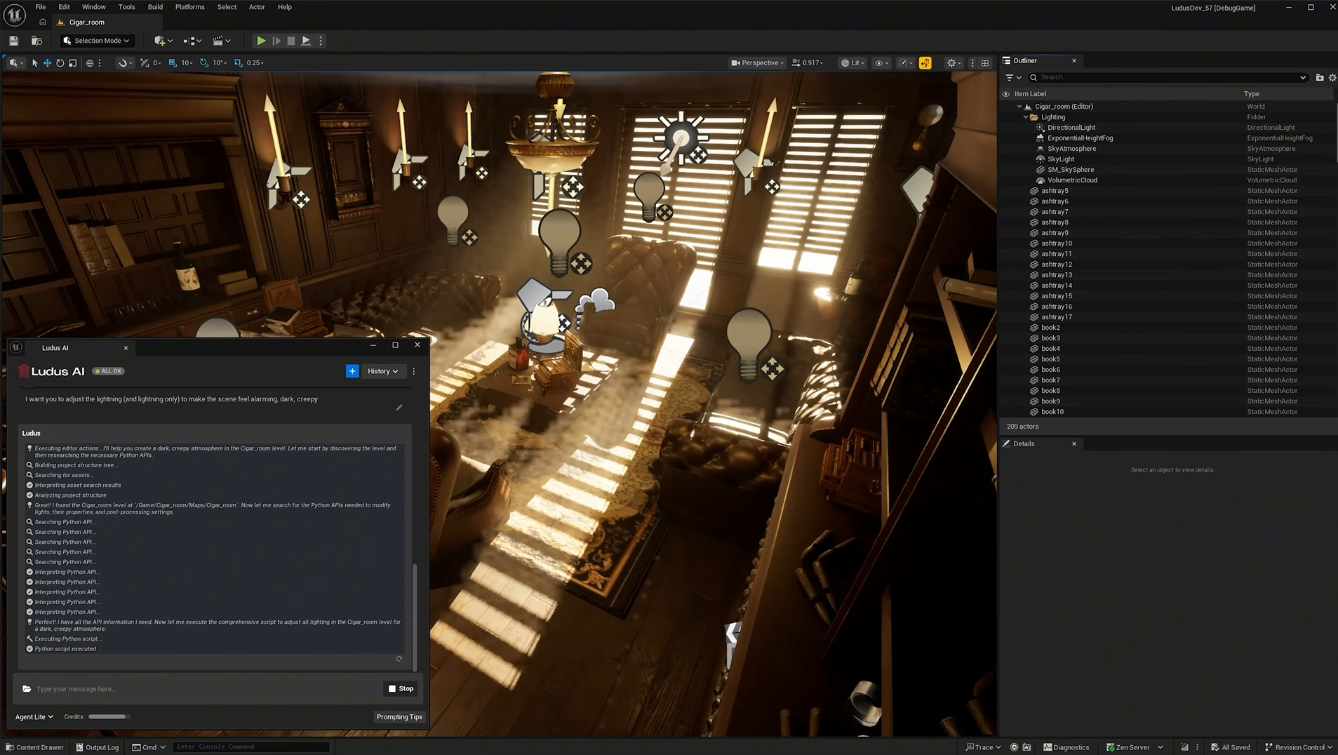 Ludus plugin opened with bright, warm scene