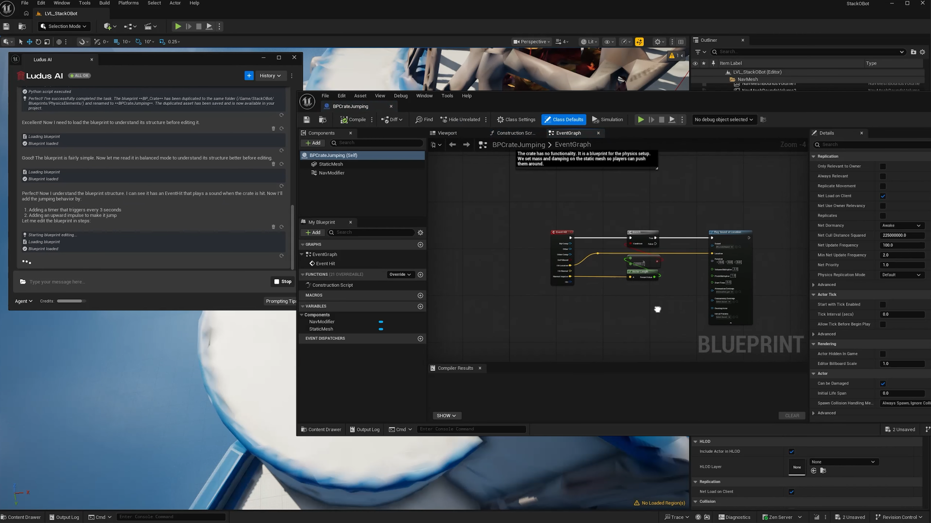 Ludus Plugin opened with duplicated blueprint visible